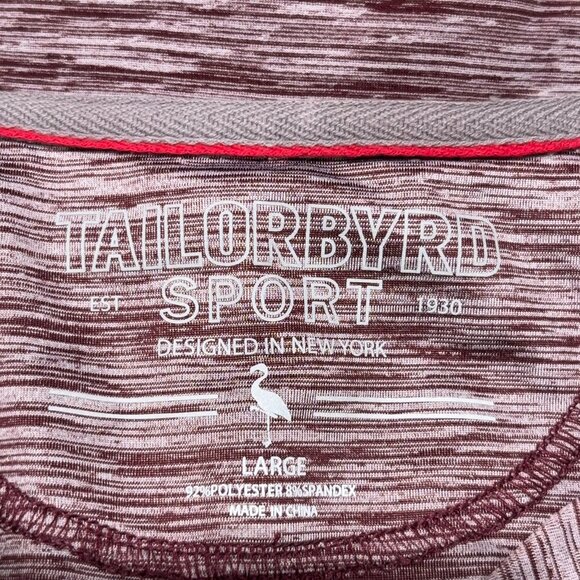 TailorByrd Sport 1/4 Zip Pullover Men Large Stretch Performance Maroon Space Dye - Picture 2 of 7